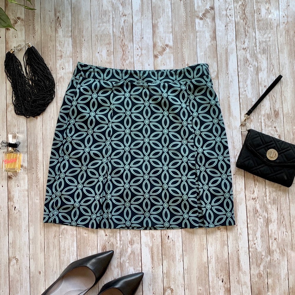 EP Pro print pencil skirt turquoise black